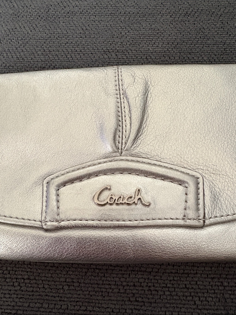 Coach Metallic Silver Wristlet Clutch - Picture 3 of 13